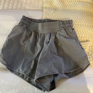Striped Athletic Shorts for Women - Gray